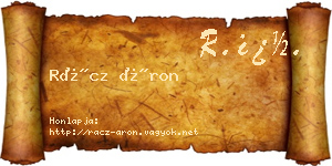 Rácz Áron névjegykártya