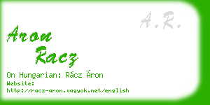 aron racz business card
