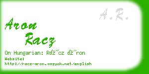 aron racz business card